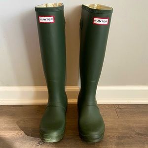 Olive Green Hunter Boots Size 7M
